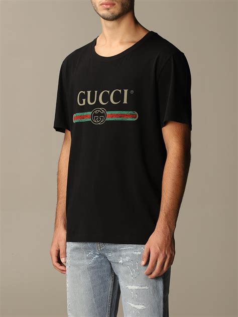 gucci tee black fashion|Gucci logo t shirt.